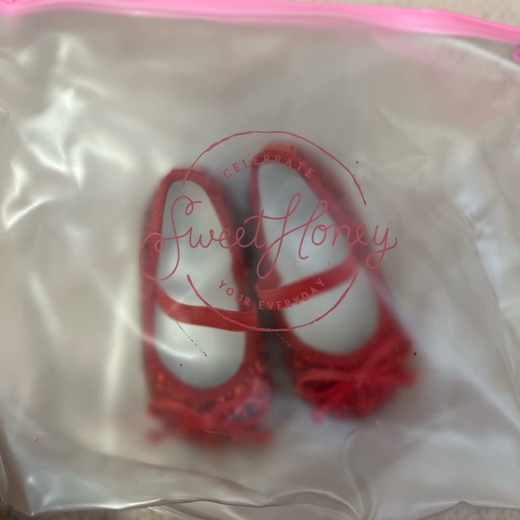 SweetHoney red glitter ballet flats with bow - Picture 7 of 8